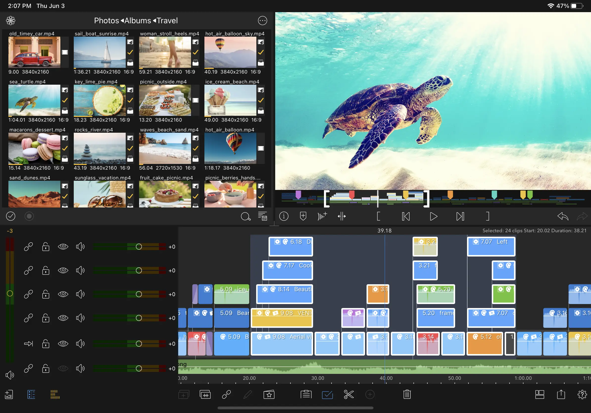 Screenshot of a video editing program on a desktop computer screen